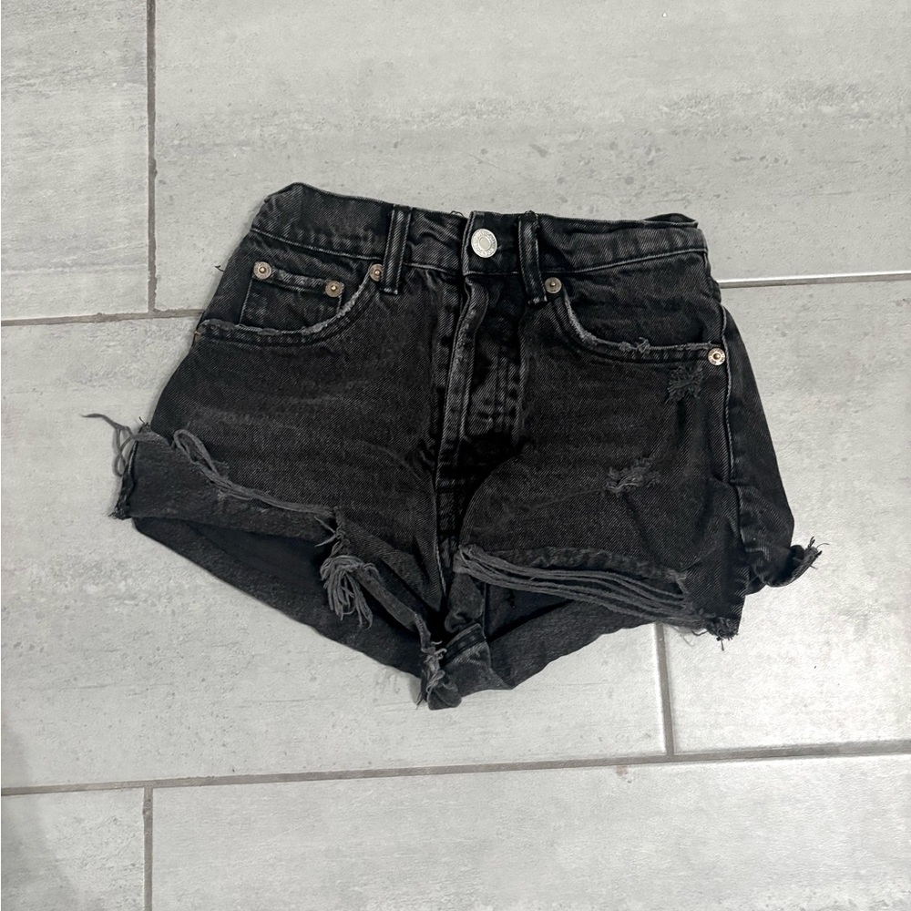 Zara Classic Black Denim Women Shorts